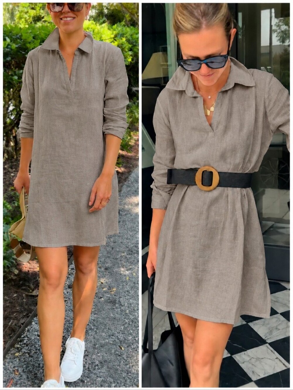 Madison Mathews Linen Darren Olive Hunter Green Dress, XXL